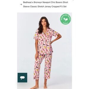Bedhead x Bronwyn Newport Chic Boxers Classic Stretch Jersey Cropped PJ Set